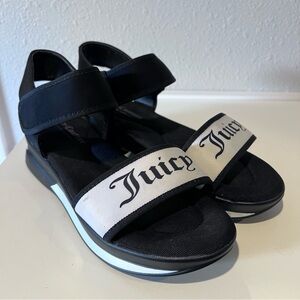 Juicy Couture Platform Irresistible Black Hook and Loop Sandals Women’s Size 8.5